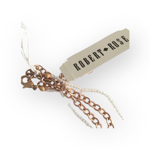 new Robert Rose ✲ Polished Agate Slab Statement Necklace ✲ Rose Gold Link Chain - Picture 6 of 16